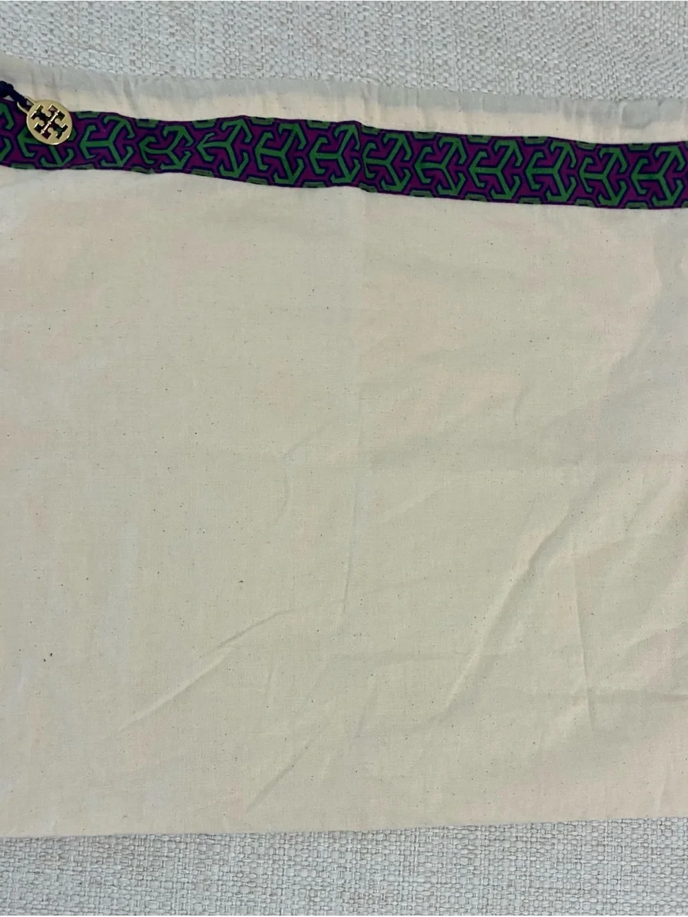 Tory Burch EUC Geometric Dust Bag Drawstring